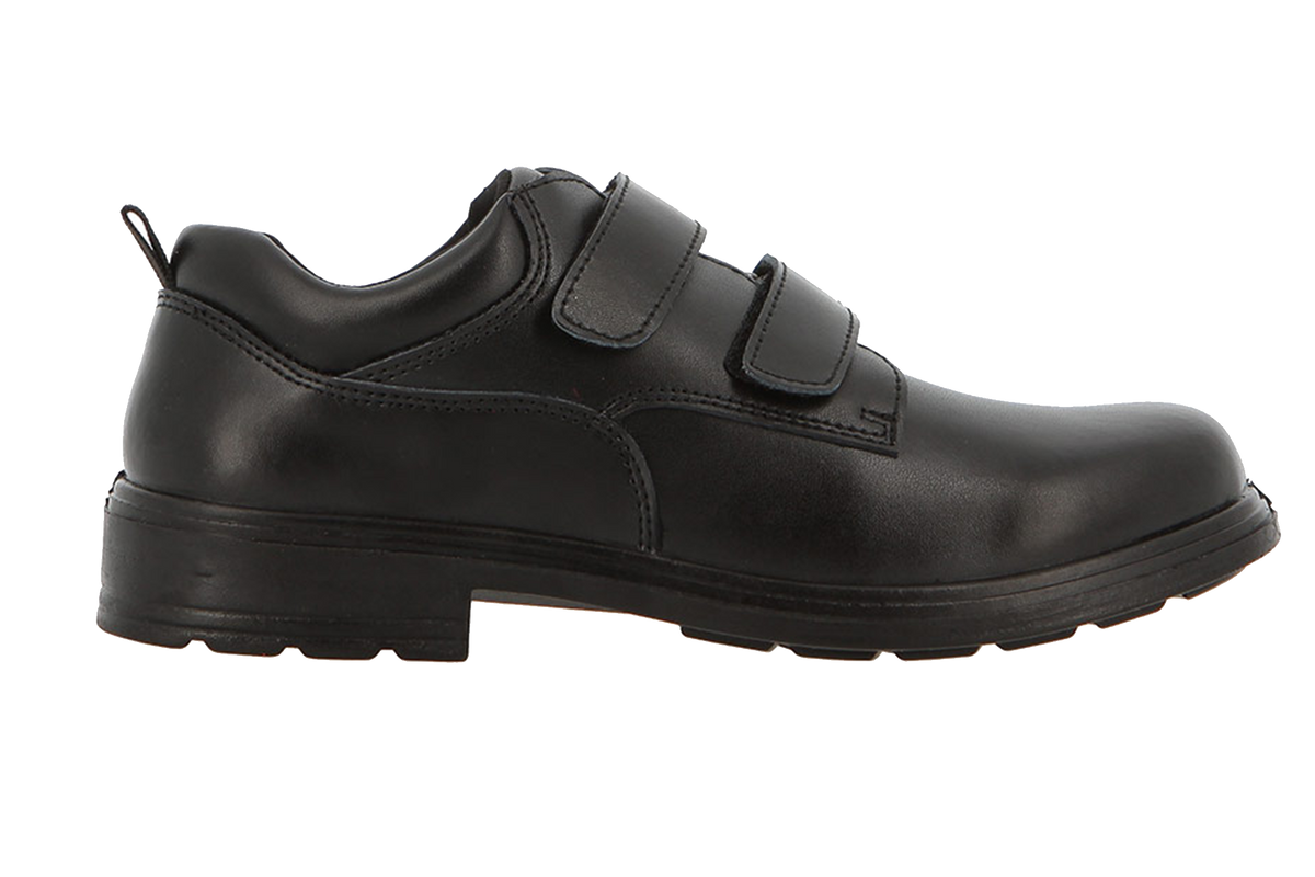 Hush Puppies Boys Velcro School Shoes Black Gem Schoolwear