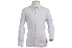 Longsleeve Raised Collar Shirt - White 
