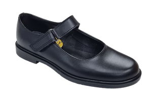 Smart Step Girls Velcro School Shoes - Black 