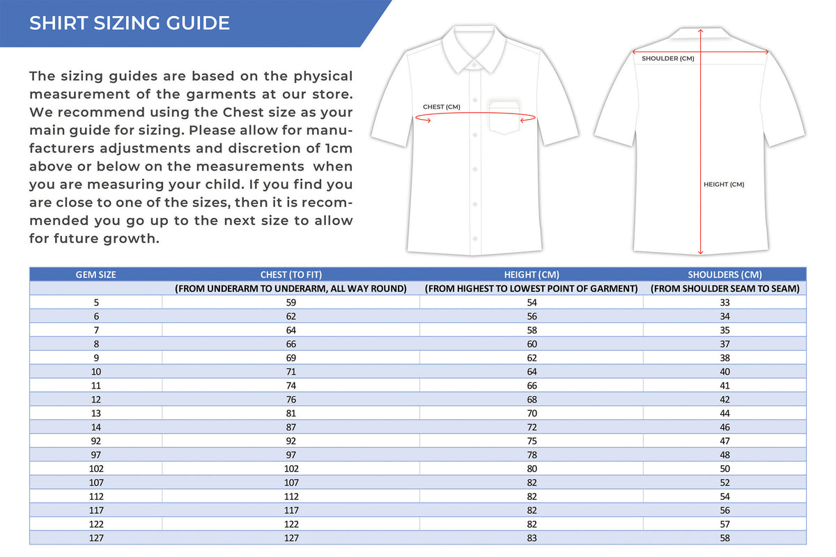 Shortsleeve Emb Shirt Durban Primary Gem Schoolwear