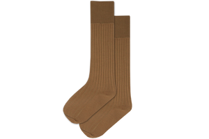 Boys 3/4 Plain Long Socks - Khaki 