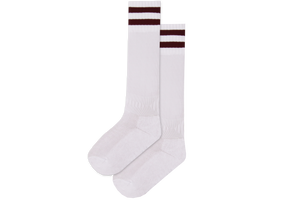 Rugby Socks Nylon - Rosehill White/Maroon 