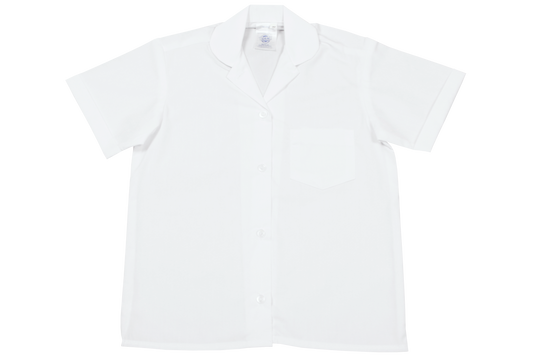 Shortsleeve Peter Pan Collar Blouse - White