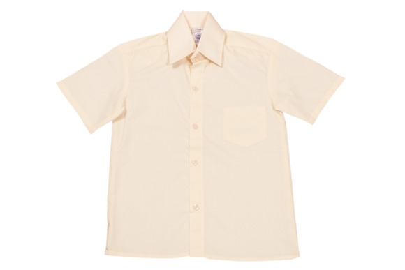 Shortsleeve Raised Collar Shirt - Cream
