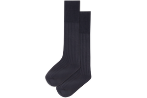Boys 3/4 Plain Long Socks - Navy 