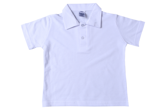 Golf Shirt Plain - White Self Collar