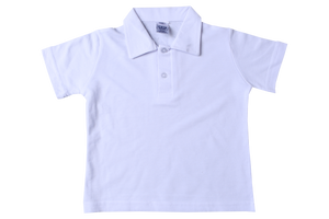 Golf Shirt Plain - White Self Collar 