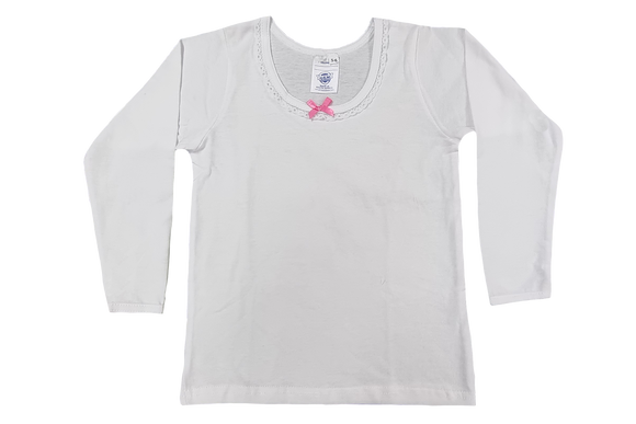 Vest Girls Long Sleeve (Single Pack) - White