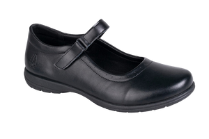 Hush Puppies Velcro Girls School Shoes - Black 