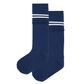 Boys 3/4 Striped Long Socks - Royal/White