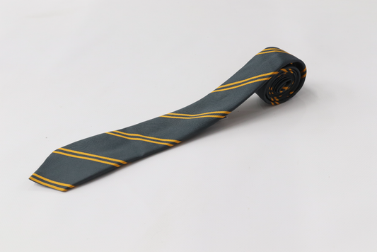 Striped Tie - Grey and Gold