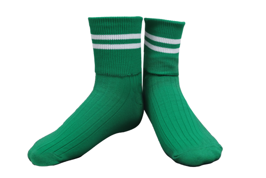 Girls Striped Anklets - Nolitha (Green/White)