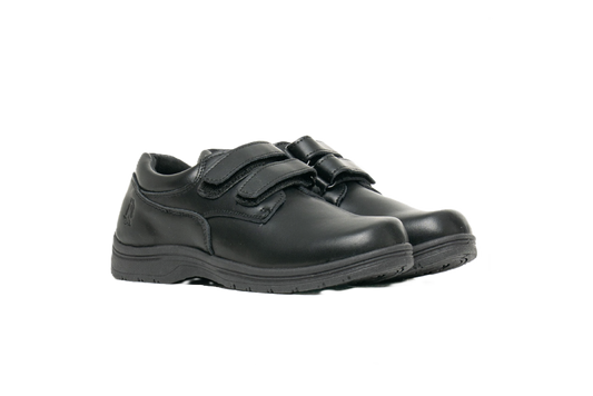 Hush Puppies Velcro Boys School Shoes - Black