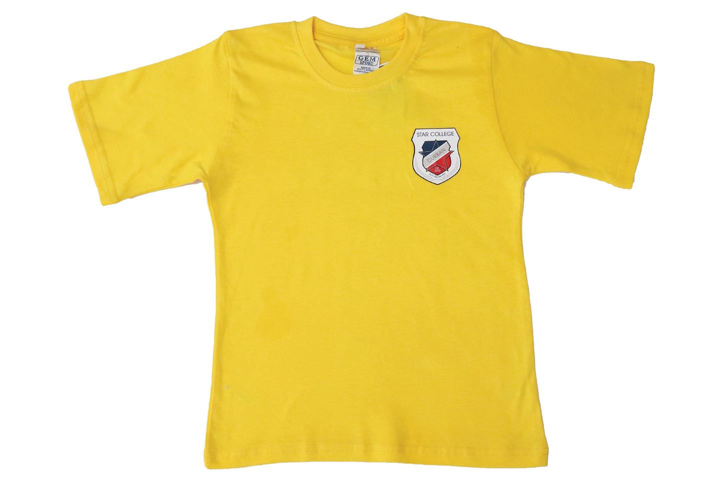 T-Shirt Plain - Yellow Printed - Star College Gr RA & Gr 1-7