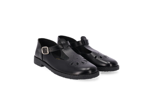 Toughees Betty Tear Drop School Shoes - Black