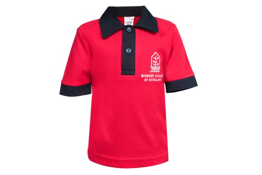 Golf Shirt Red EMB - Wonder Academy Montessori