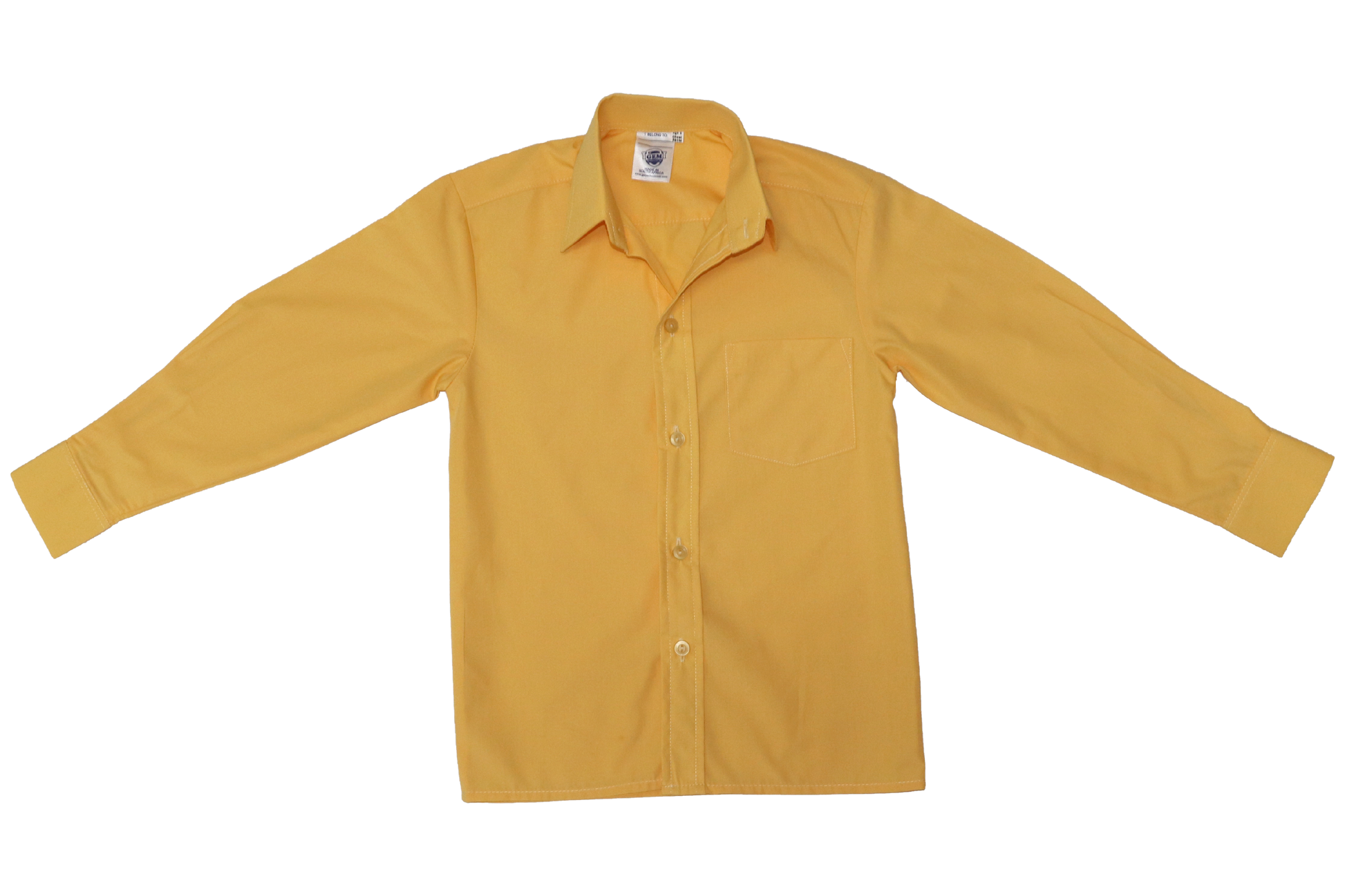 Long-sleeve Raised Collar Shirt - Gold Gem Schoolwear Long-sleeve Raised Collar Shirt - Gold Gem Schoolwear