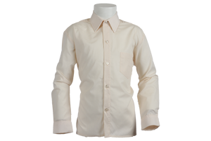 Longsleeve Raised Collar Shirt - Cream 