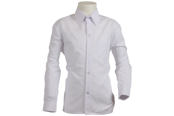 Longsleeve Raised Collar Shirt - White
