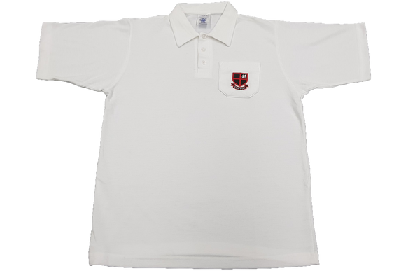 Golf Shirt White Emb - Clifton College