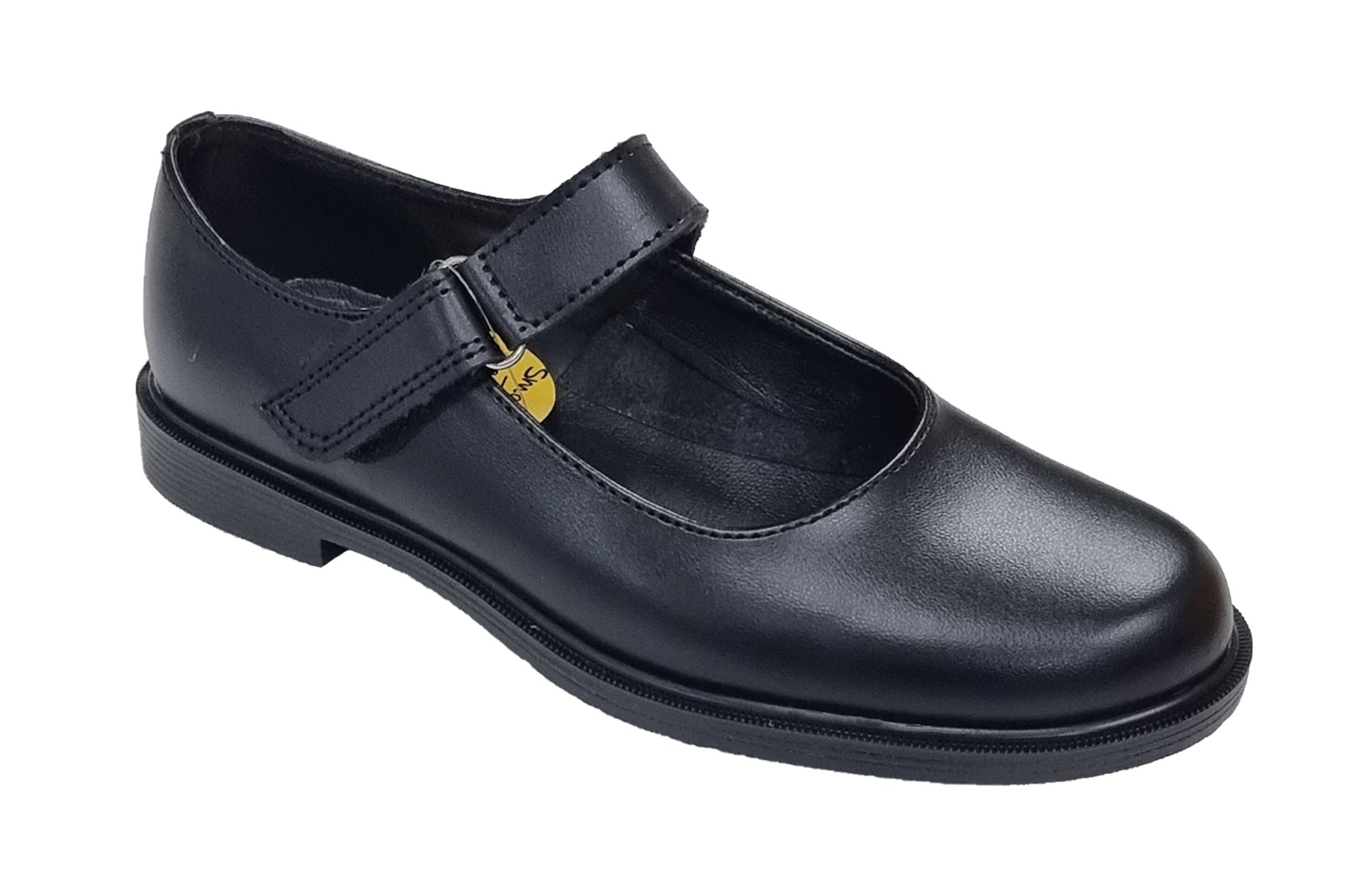 Smart Step Girls Velcro School Shoes Black Gem Schoolwear