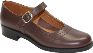 Toughees Pearl Barover School Shoes - Brown 