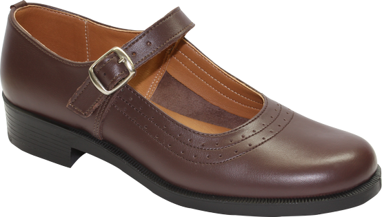 Toughees Pearl Barover School Shoes - Brown