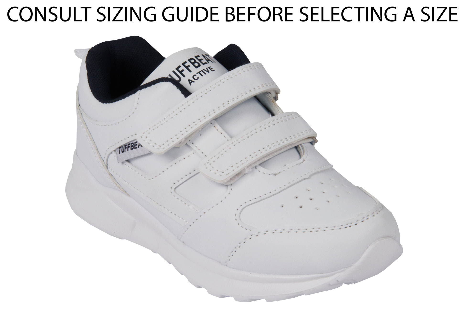 Tuffbeat Velcro Takkies White – Gem Schoolwear