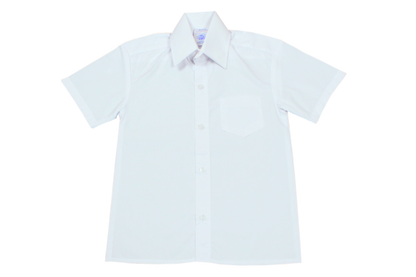 Shortsleeve Raised Collar Shirt - White