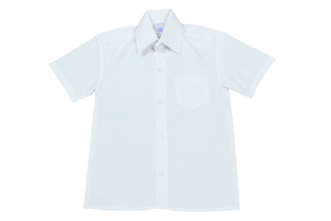 Shortsleeve Raised Collar Shirt - White 