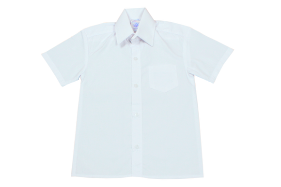 Shortsleeve Raised Collar Shirt - White