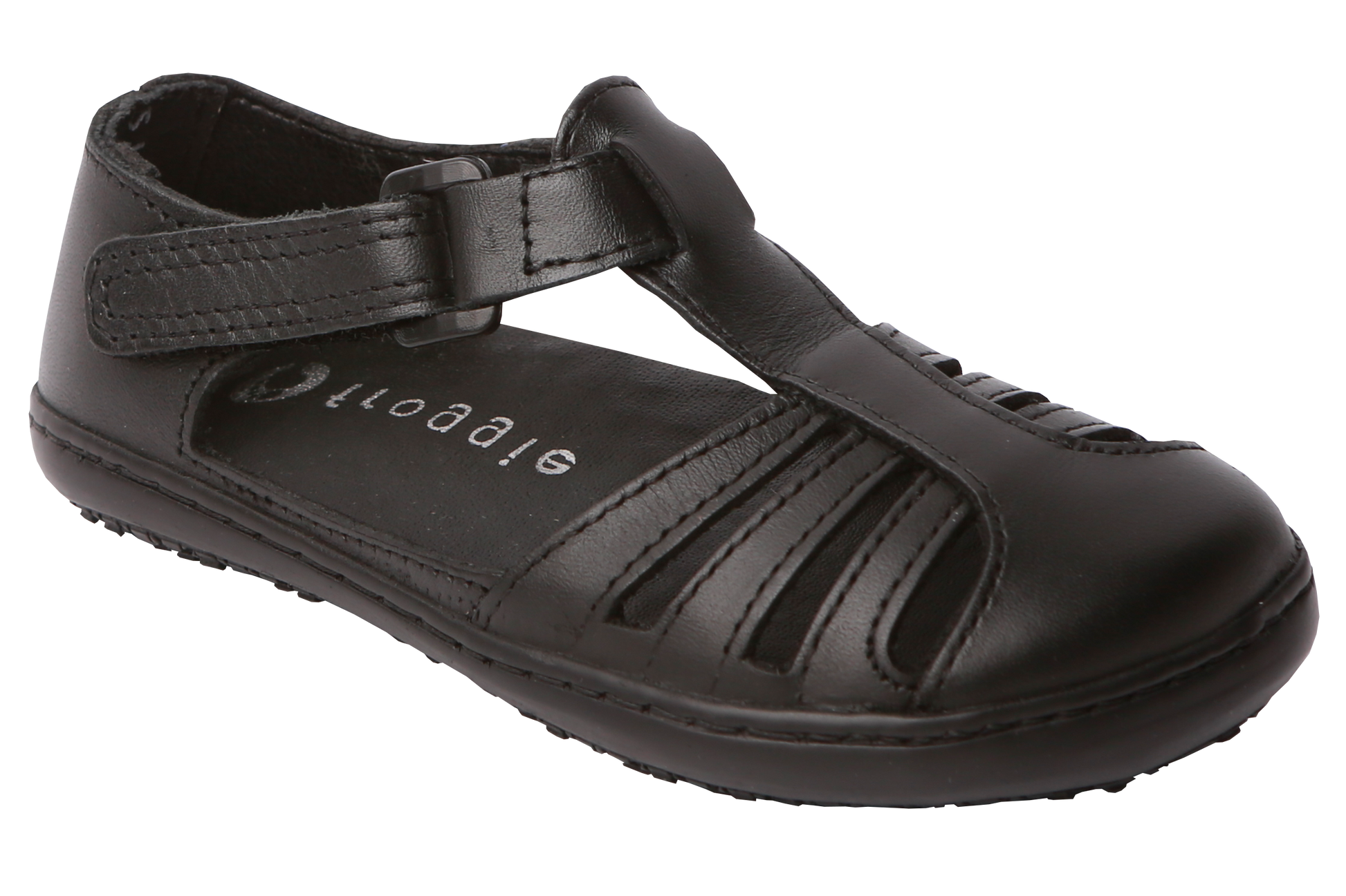 Froggies Girls School Sandals Black - Main Image