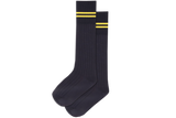 Boys 3/4 Striped Long Socks - Kloof Senior Navy/Yellow