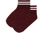 Girls Striped Anklets - Luthuli Maroon/White