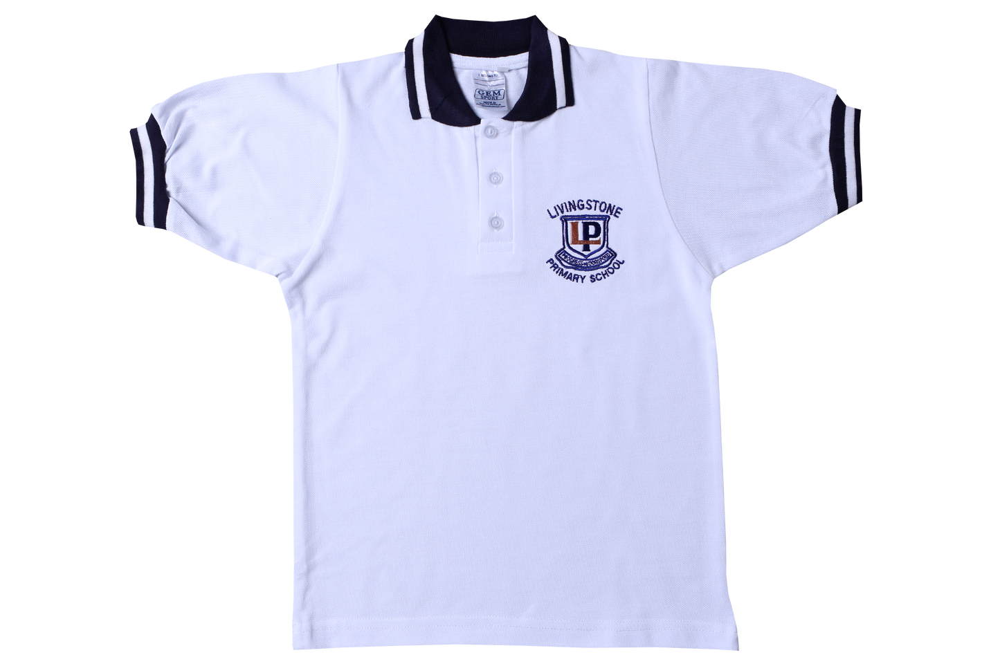 Golf Shirt White EMB - Livingstone (Sport)