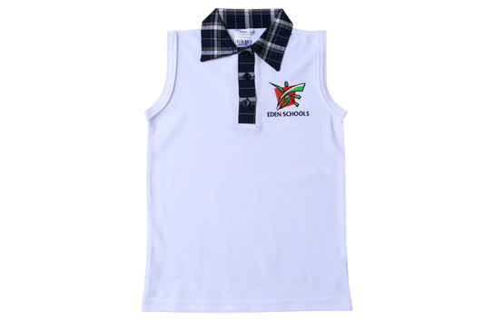 Golf Shirt White S/Less EMB - Eden Prep