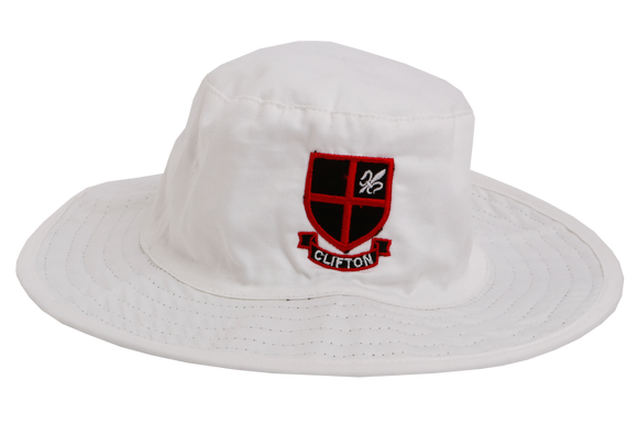 Floppy Hat White Emb - Clifton