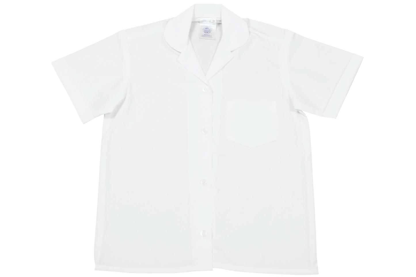 Shortsleeve Peter Pan Collar Blouse - White