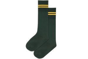 Boys 3/4 Striped Long Socks - Kwahs Green/Gold 