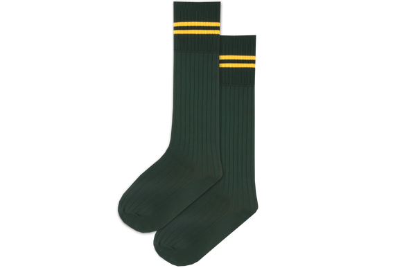 Boys 3/4 Striped Long Socks - Kwahs Green/Gold