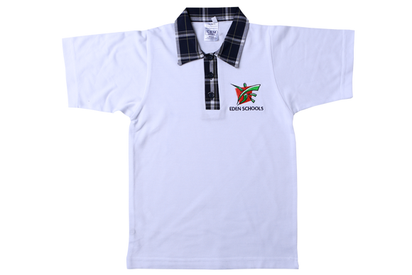 Golf Shirt White EMB - Eden Prep