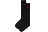 Boys 3/4 Striped Long Socks - Convent Blk/Red