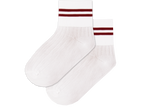 Girls Striped Anklets - Ekuthuleni Wht/Red