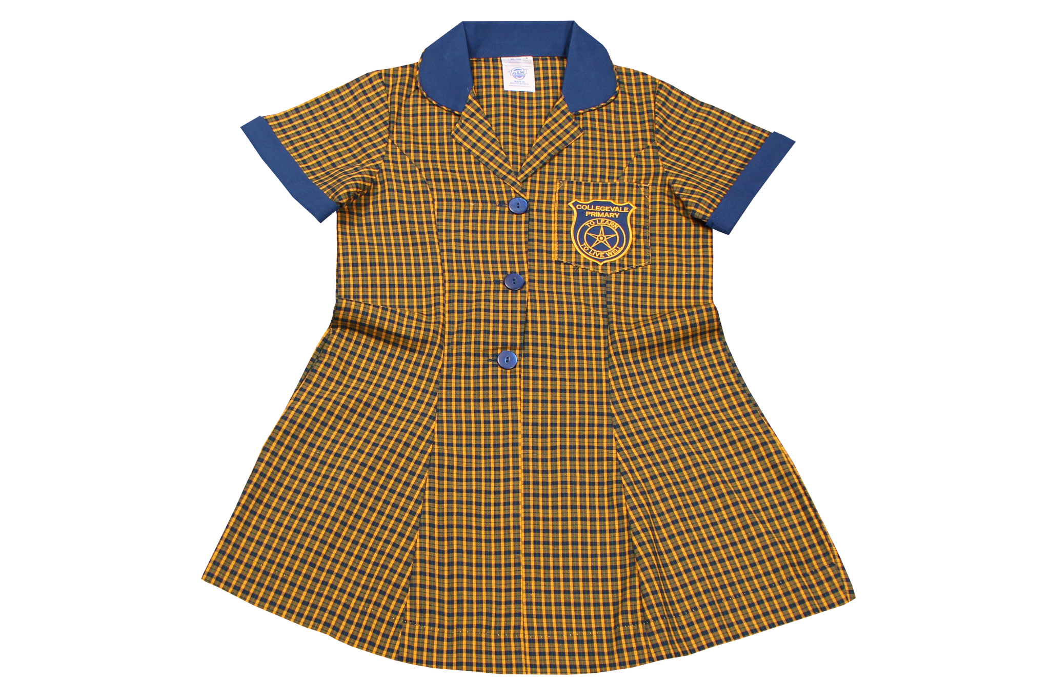 Yellow check 2025 school dress