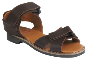 Elefante Velcro Girls School Sandals - Brown 