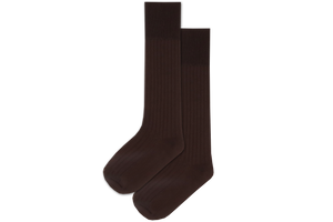 Boys 3/4 Plain Long Socks - Brown 