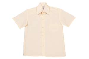 Shortsleeve Raised Collar Shirt - Cream 