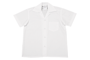 Shortsleeve Gladneck Blouse - White (top button) 