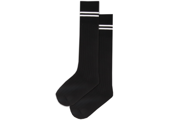 Boys 3/4 Striped Long Socks - Clifton Black/White