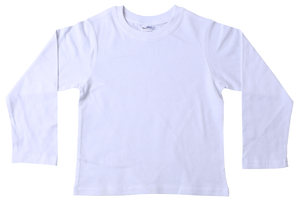 T-Shirt Plain - White Long Sleeve 